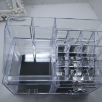 Практичен прозрачен органайзер за гримове в две части, снимка 4 - Органайзери - 44736949