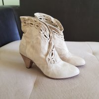 Original NERO GIARDINI Vero Cuolo Leather Ankle High Heeled Boots, снимка 2 - Дамски боти - 38574948