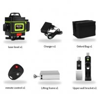 Лазерен нивелир с 2 батерии  16 линии зелен самоневилиращ пълен комплект водоустойчив, снимка 7 - Други инструменти - 37568056
