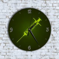 Стенен Часовник - Анимиран Зелена Спринцовка, снимка 1 - Стенни часовници - 42809898