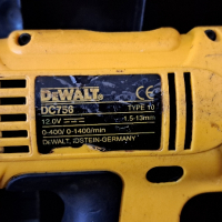 Немски акумулаторен винтоверт DeWALT 12V с 2 батерии и куфар, тестван и работещ нормално, снимка 6 - Винтоверти - 44638784
