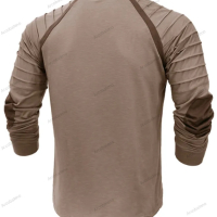 Нова мъжка спортна тениска с яка и дълги ръкави Henry, 2цвята , снимка 4 - Тениски - 44623596