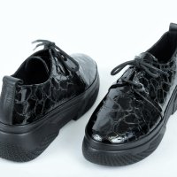 Лачени дамски обувки естествен лак - Кроко, снимка 3 - Дамски ежедневни обувки - 42874184