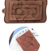Шоколад шоколадов блок шоколадова плочка набраздена силиконов молд форма фондан, снимка 2 - Форми - 35011082