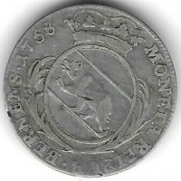 Монета Швейцария 20 Кройцера 1758 г. Кантон Берн, снимка 1 - Нумизматика и бонистика - 40146424