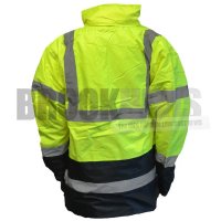 Зимно светлоотразително яке с качулка, работно яке, жълто яке , снимка 2 - Якета - 30312809