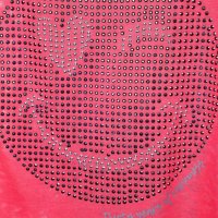 Розова тениска с имотикон от сребристи кабсички , снимка 5 - Тениски - 40380660