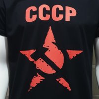 Нова мъжка черна тениска с трансферен печат СССР звезда, Русия, снимка 8 - Тениски - 30162899
