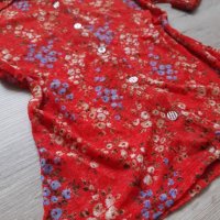 Нова колекция уникална червена риза на цветя с къс ръкав на намаление, снимка 2 - Ризи - 29452692