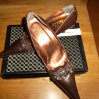 Дамски обувки на висок ток в кафяв цвят, снимка 5 - Дамски обувки на ток - 30538541