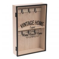 Дървена кутия за ключове със Vintage стъклена врата , снимка 1 - Декорация за дома - 31568262