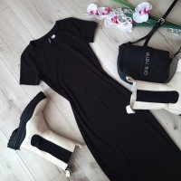 Черна рокля рипс по тялото H&M , снимка 3 - Рокли - 42782813