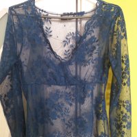 Дантелена блуза с дълъг ръкав, снимка 1 - Блузи с дълъг ръкав и пуловери - 37325810
