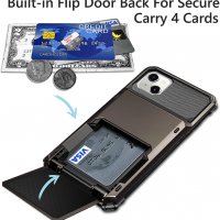 Нов Удароустойчив калъф за телефон с джоб за карти iPhone 14 / 14 Plus Айфон Защита , снимка 2 - Калъфи, кейсове - 38323049