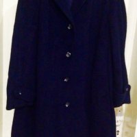 Разкошно палто от 100% Камилска вълна - тъмно лазурно синьо, снимка 2 - Палта, манта - 38789934