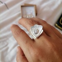 Сребърен комплект - обици и пръстен, снимка 3 - Бижутерийни комплекти - 37759969