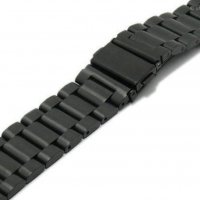 Каишка за часовник 20 мм черна плътна матова закопчалка от неръждаема стомана с EASY-CLICK, снимка 3 - Мъжки - 38968144