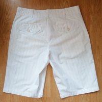 Мъжки панталон с ¾ дължина в бял цвят с дискретно райе „PLAYLIFE“, 170СМ., 78А, №46, снимка 3 - Къси панталони - 37135849