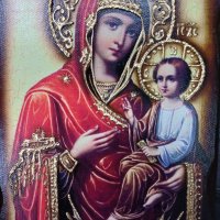 Икона на платно А5 на Пресвета Майка Богородица Закрилница - ръчна изработка . Модели А , Б и В. , снимка 3 - Икони - 42689489