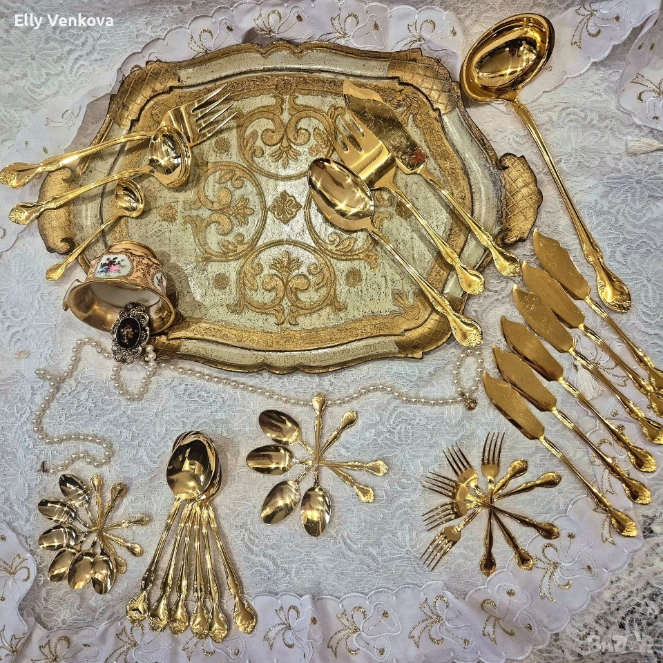 Комплект прибори Solingen с 23/24-каратово златно покритие, снимка 1