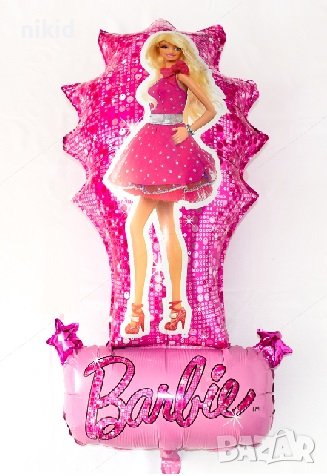 кукла Барби Barbie на сцена Огромен балон фолио фолиев хелий или въздух парти рожден ден, снимка 1