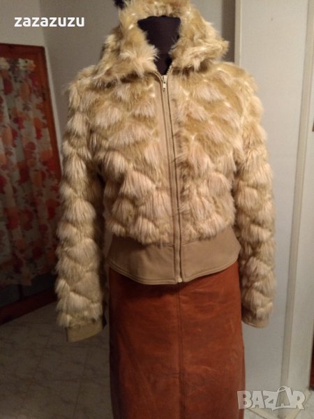 ЕСТЕСТВЕНА КОЖА и еко косъм - испанско кожено яке, снимка 1