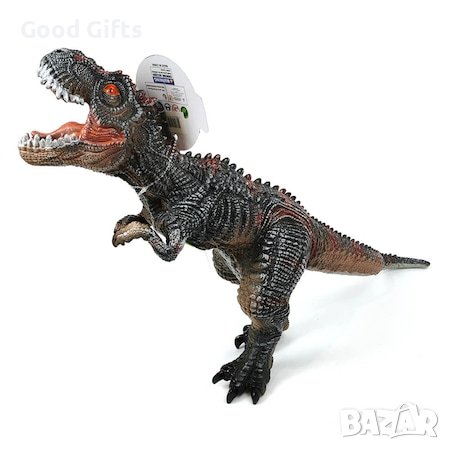 Гумен динозавър със звук, кафяв, снимка 1