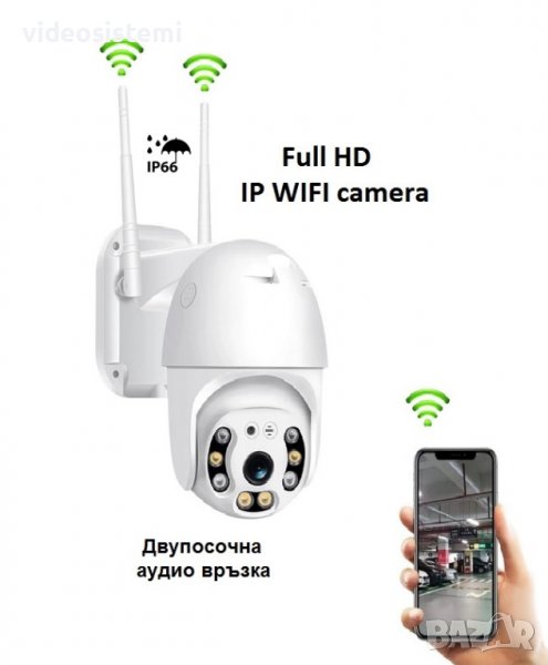 5мр 1080P Wireless PTZ с цветно нощно виждане и двупосочен звук, WiFi IP Camera въртяща се външна, снимка 1
