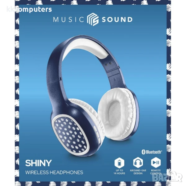 Music Sound Basic Shiny Pois Bluetooth слушалки, снимка 1