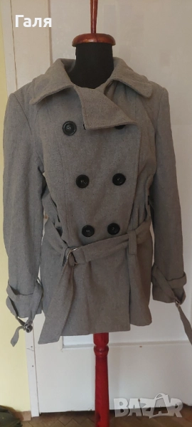 Палто сиво, късо, размер S/M, снимка 1