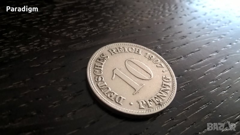 Райх монета - Германия - 10 пфенига | 1907г.; серия D, снимка 1