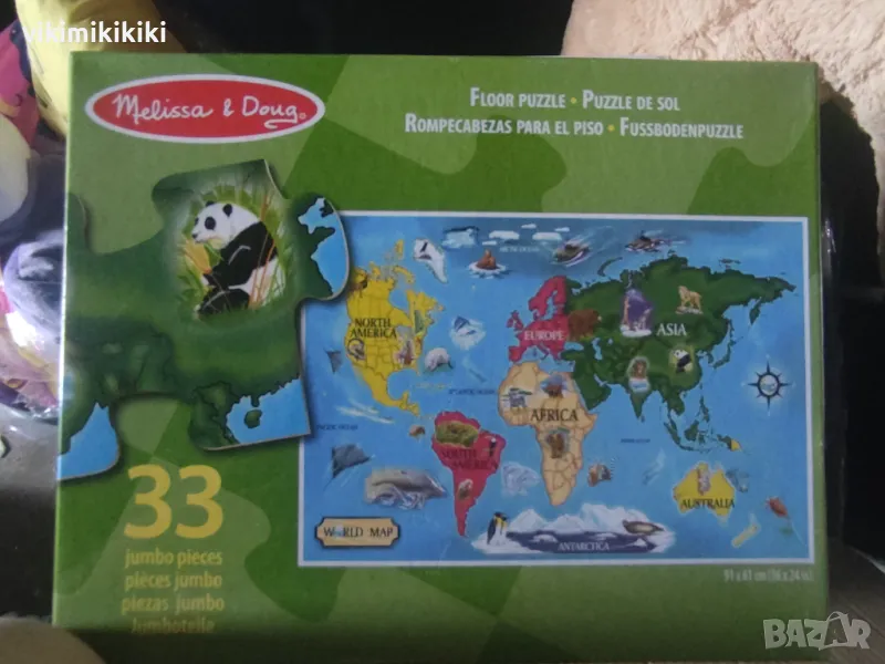 Пъзел Melissa&Doug карта на света 33ч., снимка 1