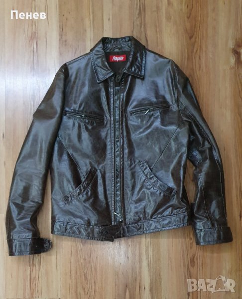 Мъжко кафяво кожено яке Playlife, снимка 1