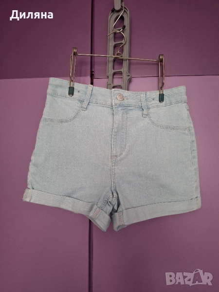 Къси дънкови панталонки за момиче H&M 146 см, снимка 1