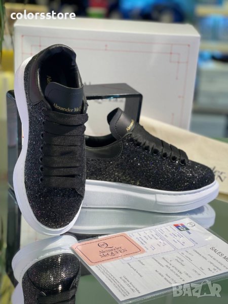 Черни брокатени кецове  Alexander McQueen  код Br207, снимка 1