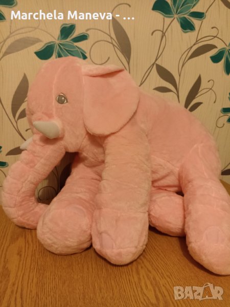  Плюшено Слонче - Детска розова възглавница - играчка за момиче, снимка 1
