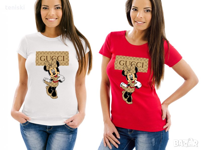 Тениска GUCCI Disney Mickey Mouse принт Модели,цветове и размери, снимка 1