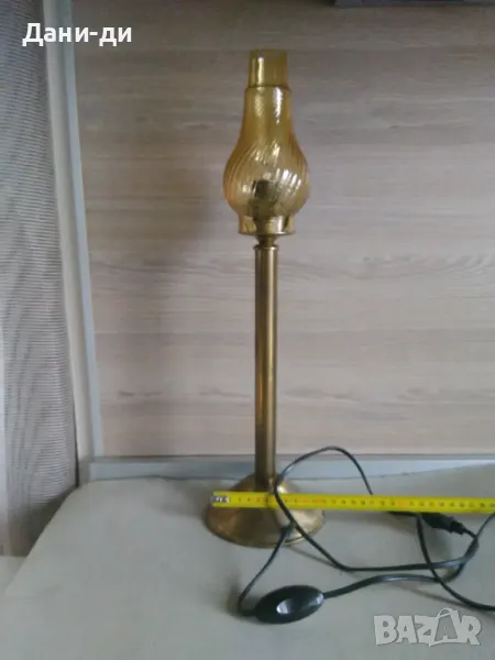 Масивна месингова настолна лампа , снимка 1