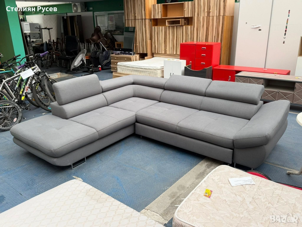  17033 ъглов холов разтегателен диван ХОЛНА ГАРНИТУРА ФАБИО 235/280/82 СМ -цена 500 евро б.н - разте, снимка 1