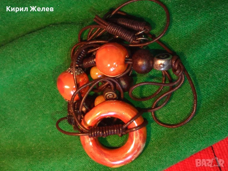 КОЛИЕ ЦВЕТНА АРТ КЕРАМИКА МНОГО КРАСИВА МАРКОВА ОГЪРЛИЦА 34734, снимка 1