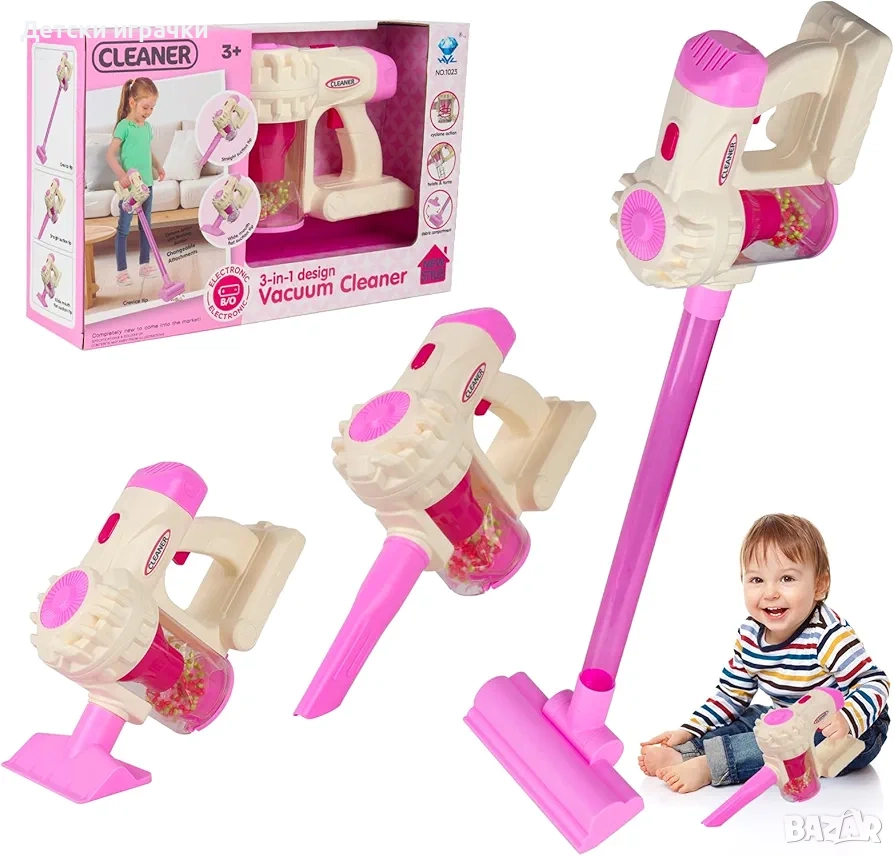 Детска вертикална прахосмукачка 3в1, снимка 1