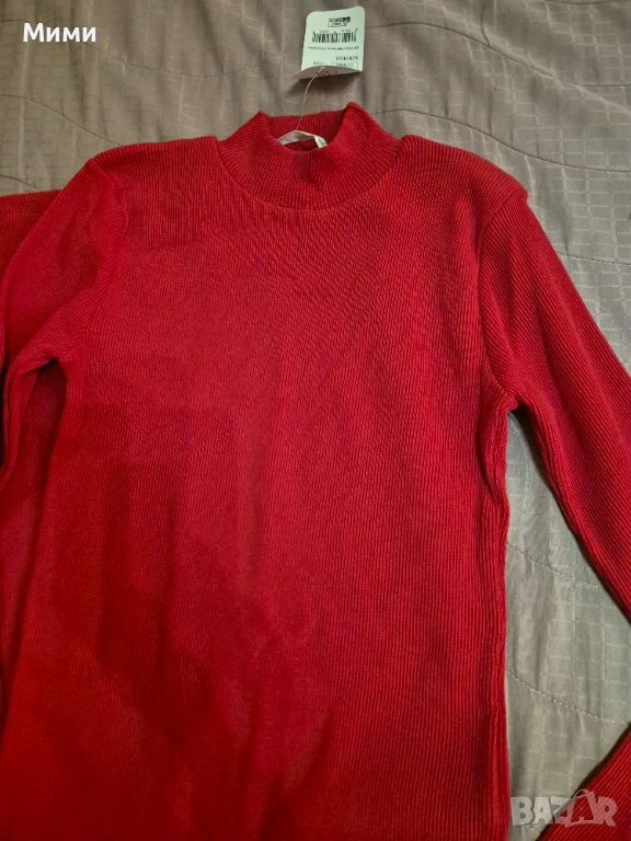 Нова червена рокля машинно плетиво , снимка 1