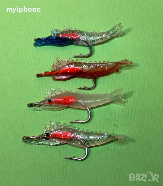 6см.Светещи Скариди за Риболов 4 броя., снимка 1