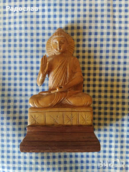 стара дървена статуетка Буда, снимка 1