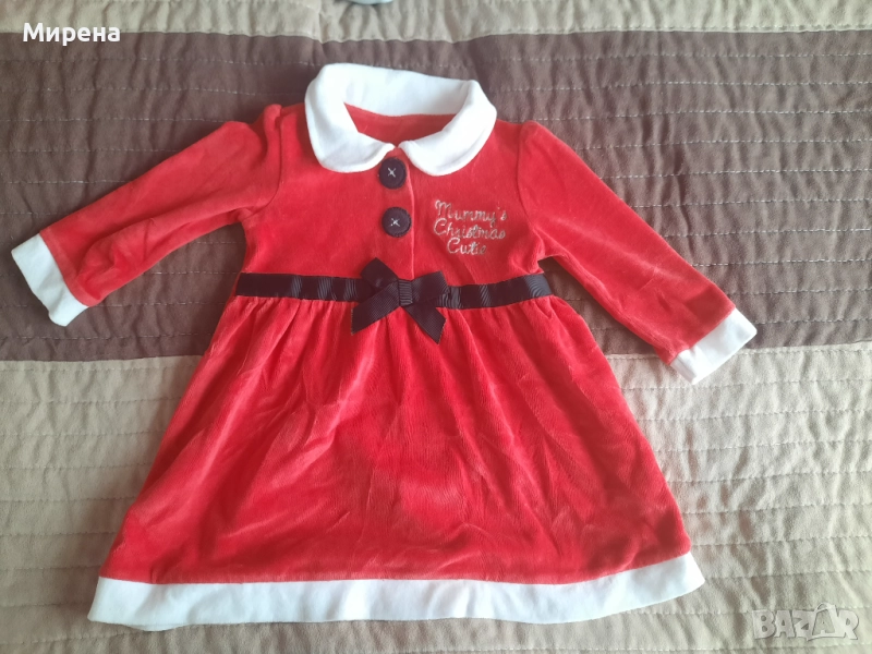Коледна плюшена рокличка George, 6-9 месеца, снимка 1
