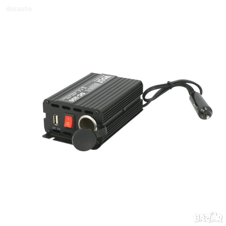 Конвертор на напрежение за гнездо на запалка DC 24V-12V 200W USB, снимка 1