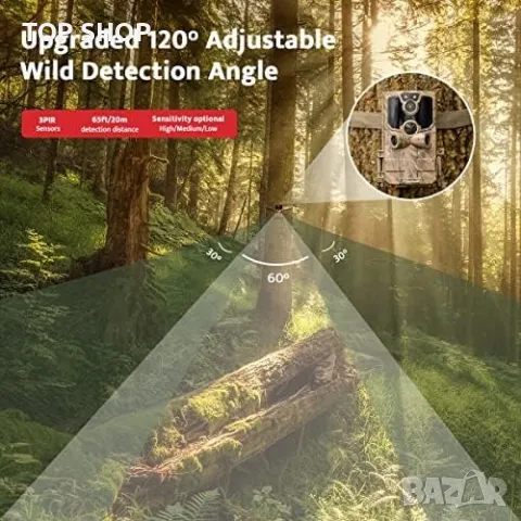 Нова водоустойчива ловна камера за диви животни Нощно виждане Лов Сигурност, снимка 8 - Спортна екипировка - 49657650