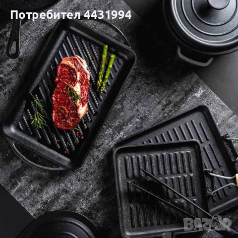 Грил плоча Muhler Tika MR-3226CI 32x25.5x2.5cm, чугун, снимка 2 - Други - 49759003