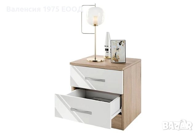 Нощно шкафче Сити 3055 сонома, орех или комбинация бяло/ арвен, снимка 12 - Шкафове - 18790394
