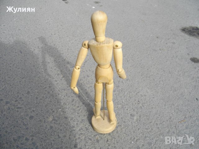  ДЪРВЕНА ФИГУРА МАНЕКЕН ЗА ХУДОЖНИЦИ , снимка 3 - Антикварни и старинни предмети - 44458447